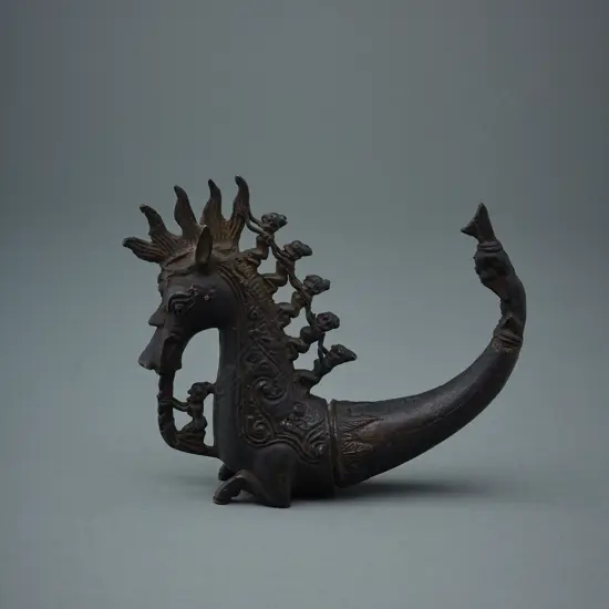 Toba Batak - North Sumatran Naga Morsarang bronze container,